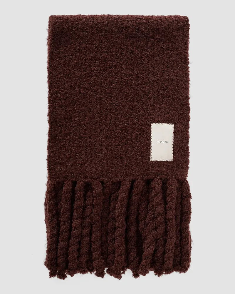 Joseph Kai Fluffy Bouclé Scarf Purple