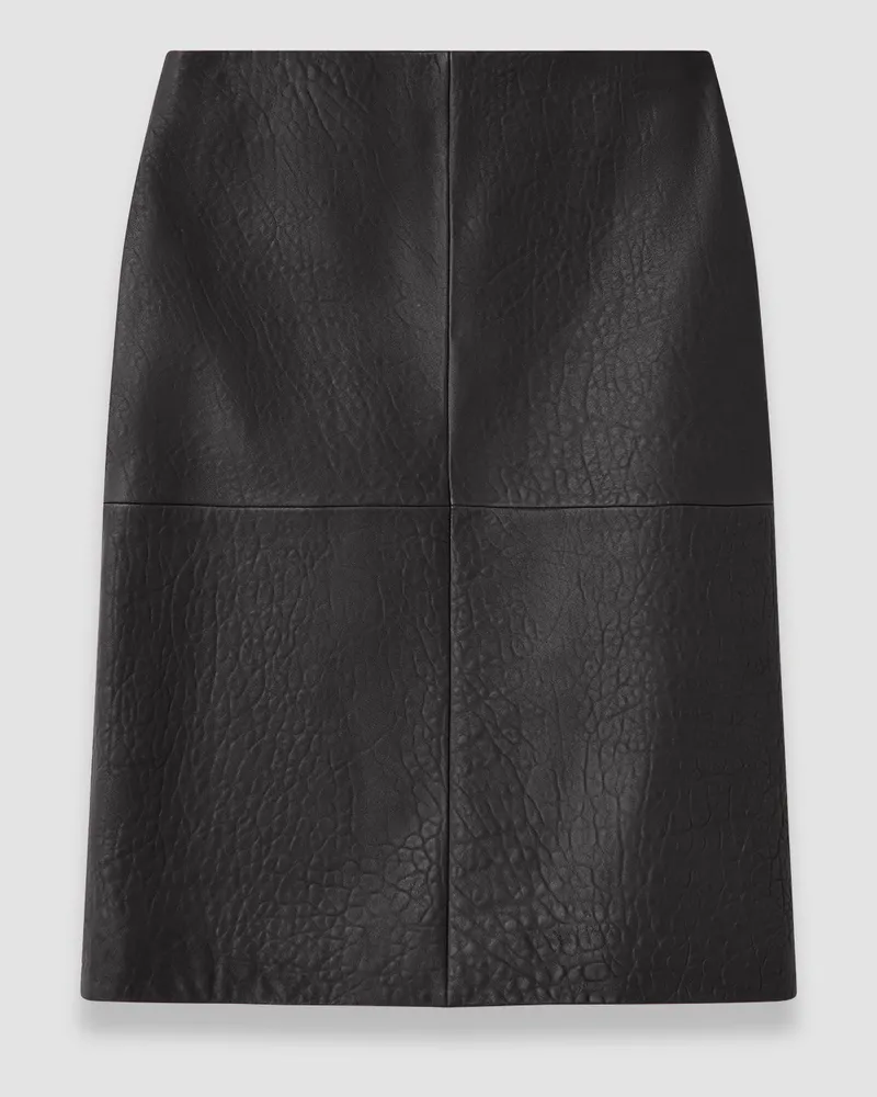 Joseph Shroff Pebble Leather Skirt Brown