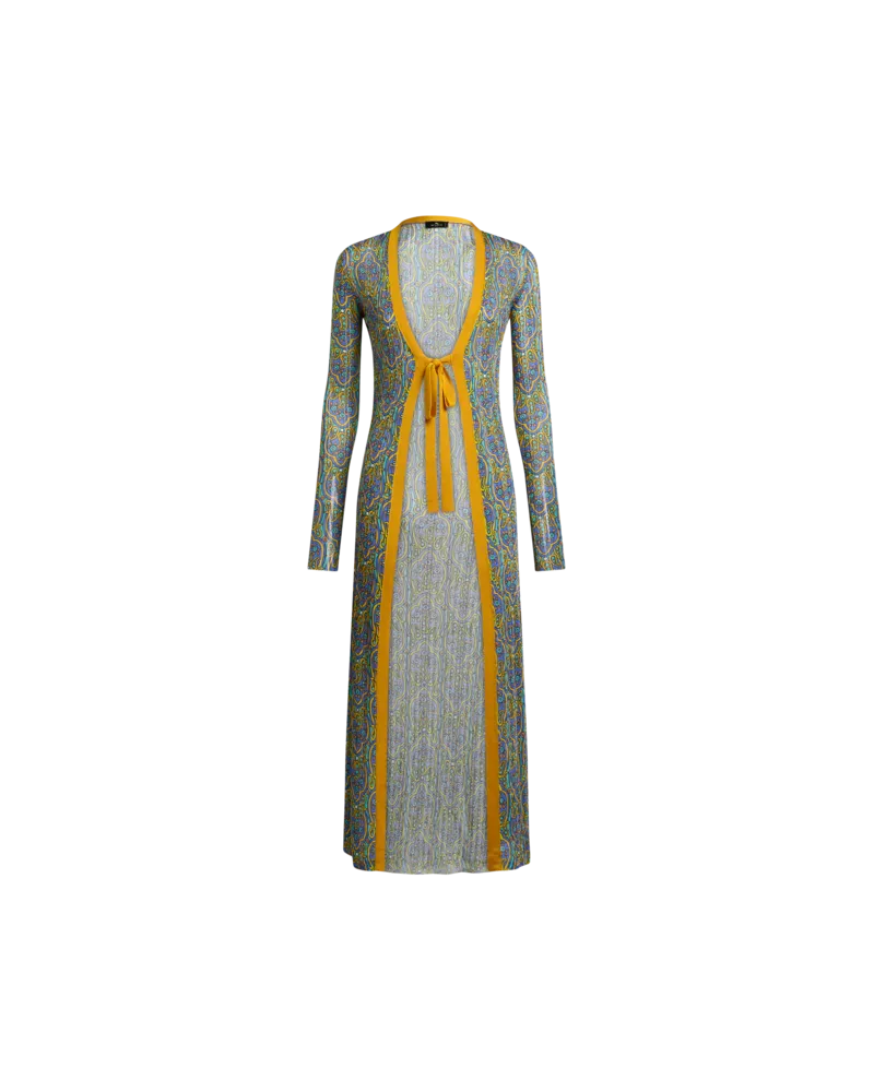 Etro Langer Cardigan Mit Print, Damen, Orange, Größe Orange