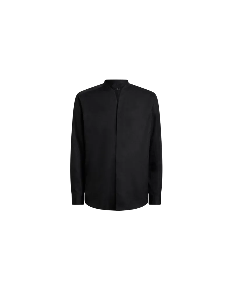 Etro Jacquard-hemd Aus Baumwolle Mit Paisleymuster, Herren, Schwarz, Größe Schwarz