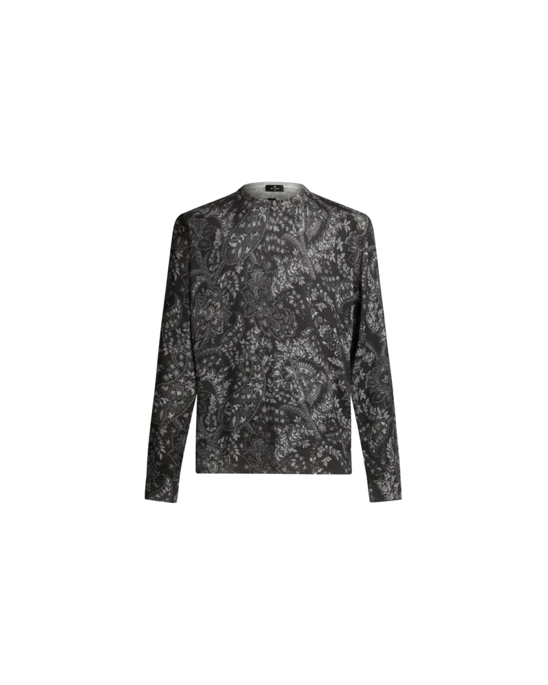 Etro Pullover Mit Paisley-print, Herren, Schwarz Schwarz