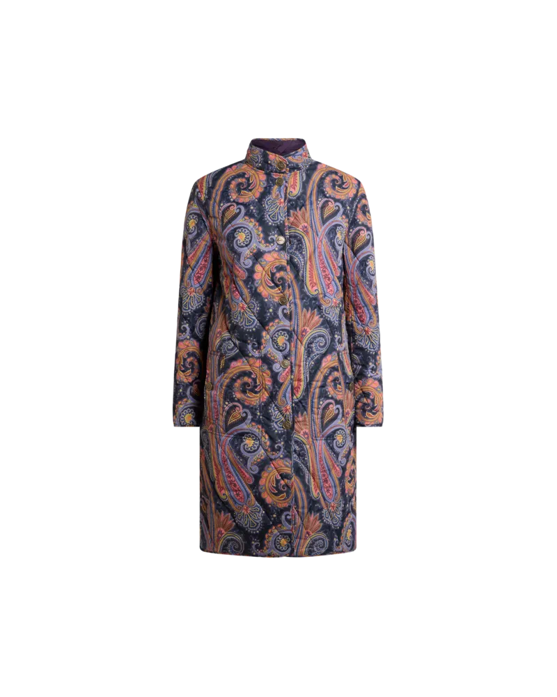 Etro Steppmantel Mit Paisley-motiv, Damen, Blau, Größe Blau