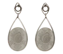 Ohrringe Mit Muschel In Kameeform, Damen, Silber