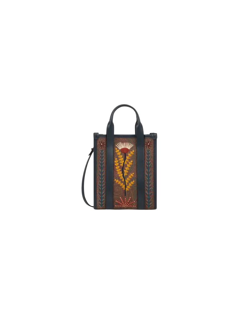 Etro Mini-henkeltasche Arnica Mit Stickerei Etro X Tabby Booth, Damen, Braun Braun