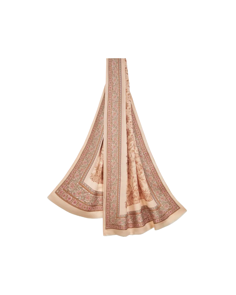 Etro Bedruckter Schal Aus Wolle Und Seide, Herren, Rosa Rosa