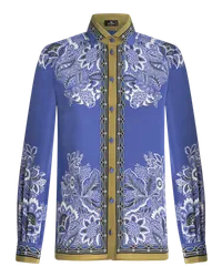 Etro Hemdbluse Aus Crêpe De Chine Bouquet, Hellblau Hellblau