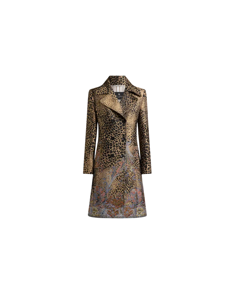Etro Zweireihiger Jacquard-mantel Mit Paisley-animal-motiv, Damen, Größe 