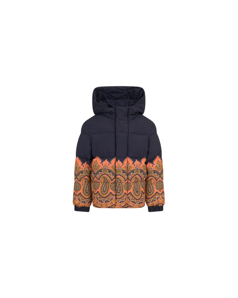 Etro Daunenjacke Mit Floralem Paisleymuster, Blau, Größe Blau