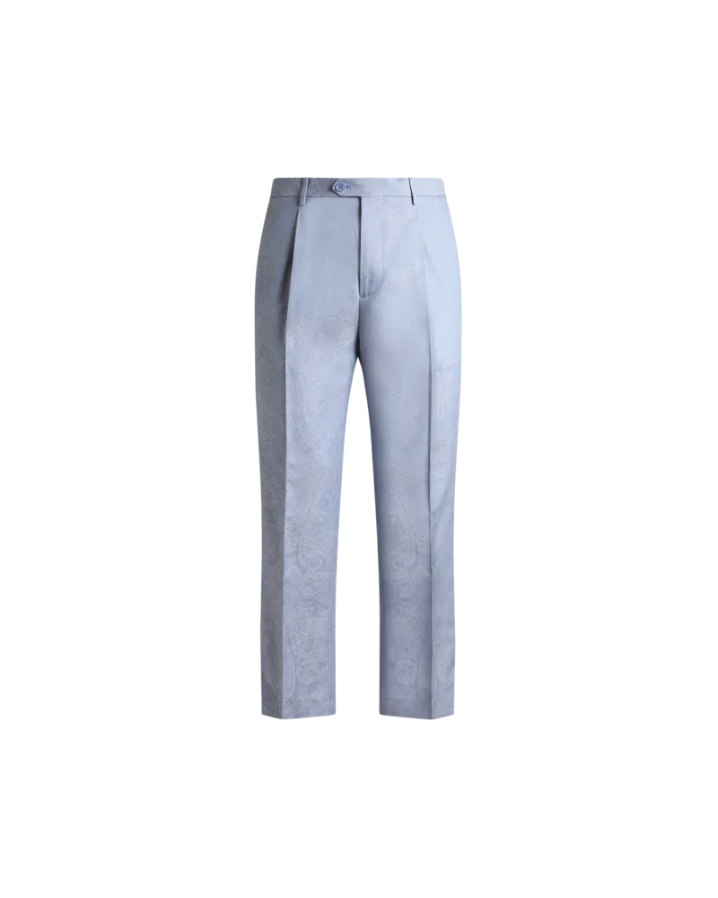 Etro Hose Mit Paisleymuster Aus Baumwolle In Jacquard, Herren, Himmelblau, Größe Himmelblau