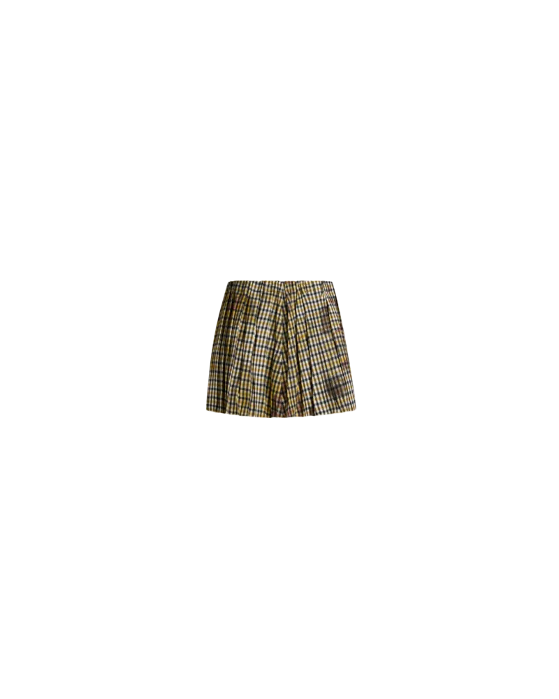 Etro Plissierter Minirock Aus Einer Wollmischung Mit Vichy-muster, Damen, Multicolor, Größe Multicolor