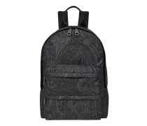 Rucksack Aus Nylon Mit Arnica-motiv, Herren, Schwarz
