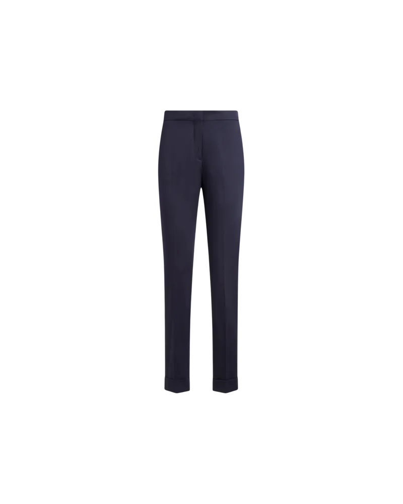 Etro Cropped Hose Aus Stretch-baumwolle, Damen, Blau, Größe Blau