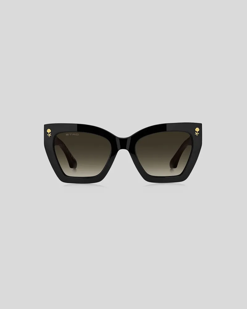 Etro Sonnenbrille Colour Stripes, Damen, Schwarz Schwarz