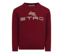 Pullover Aus Kaschmir-mischung Mit Eingearbeitetem Logo, Rot, Größe