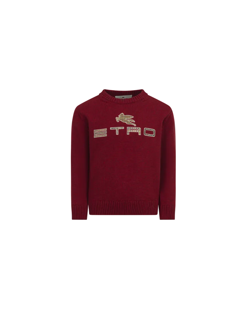 Etro Pullover Aus Kaschmir-mischung Mit Eingearbeitetem Logo, Rot, Größe Rot
