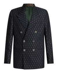 Etro Blazer Aus Woll-baumwoll-jacquard, Herren, Navyblau Navyblau