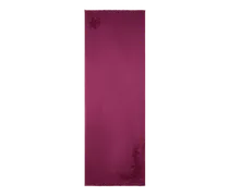 Schal Aus Kaschmir Und Seide Mit Stickerei, Herren, Violett