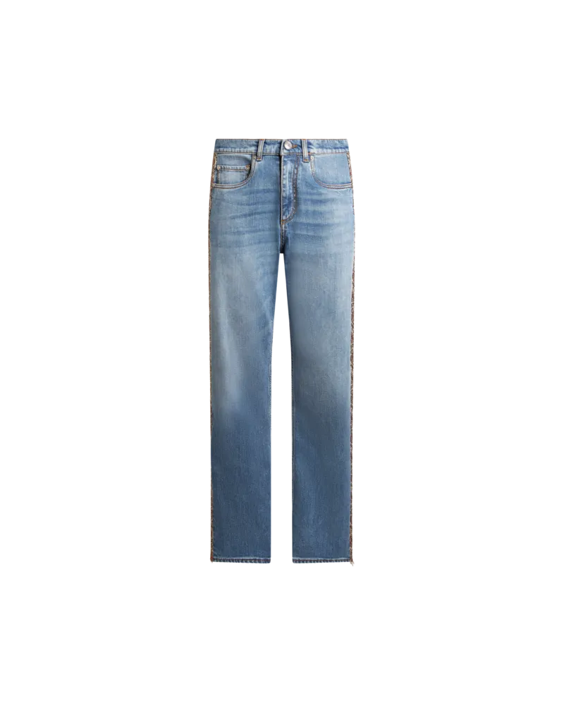 Etro Gerade Jeans Mit Zierstreifen, Herren, Hellblau, Größe Hellblau