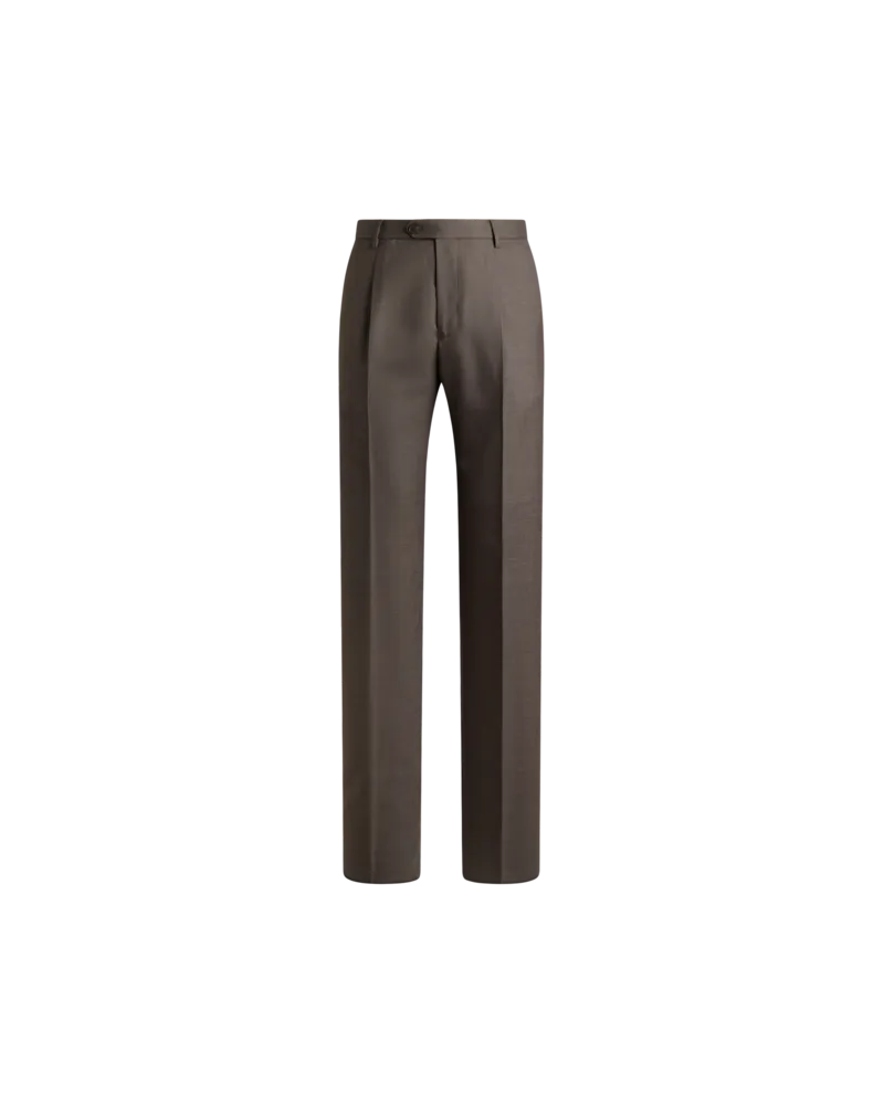 Etro Hose Aus Wollflanell-mischgewebe Mit Bügelfalte, Herren, Braun, Größe Braun