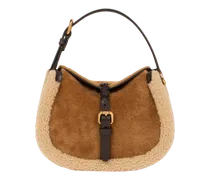 Kleine Tasche Pony Aus Shearling, Damen, Kamel