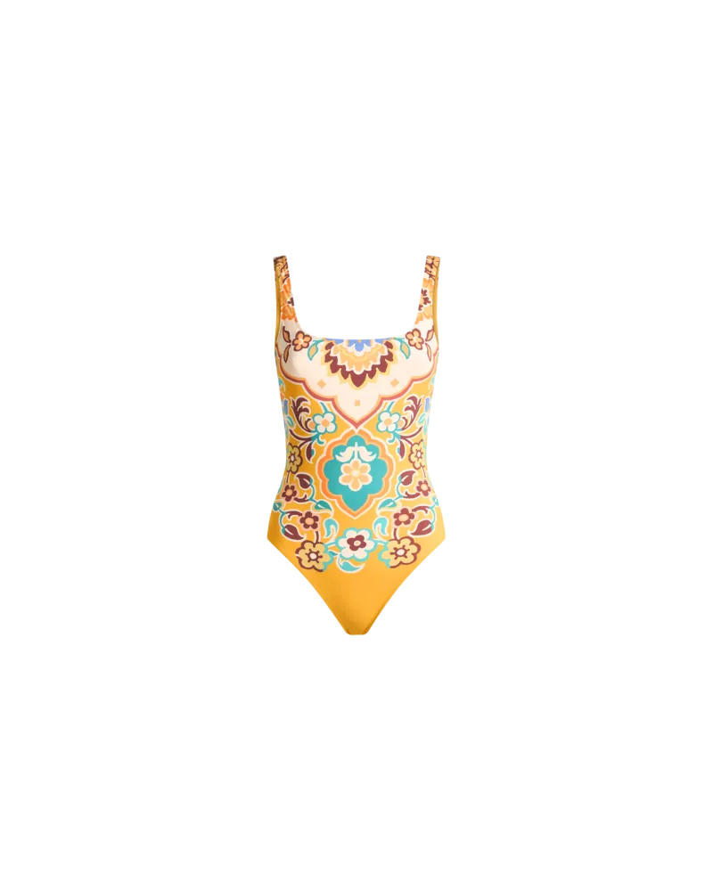 Etro Bedruckter Badeanzug, Damen, Gelb, Größe Gelb