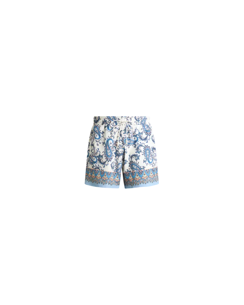 Etro Badeshorts Mit Platziertem Paisley-ramage-print, Herren, Pulverblau, Größe Pulverblau