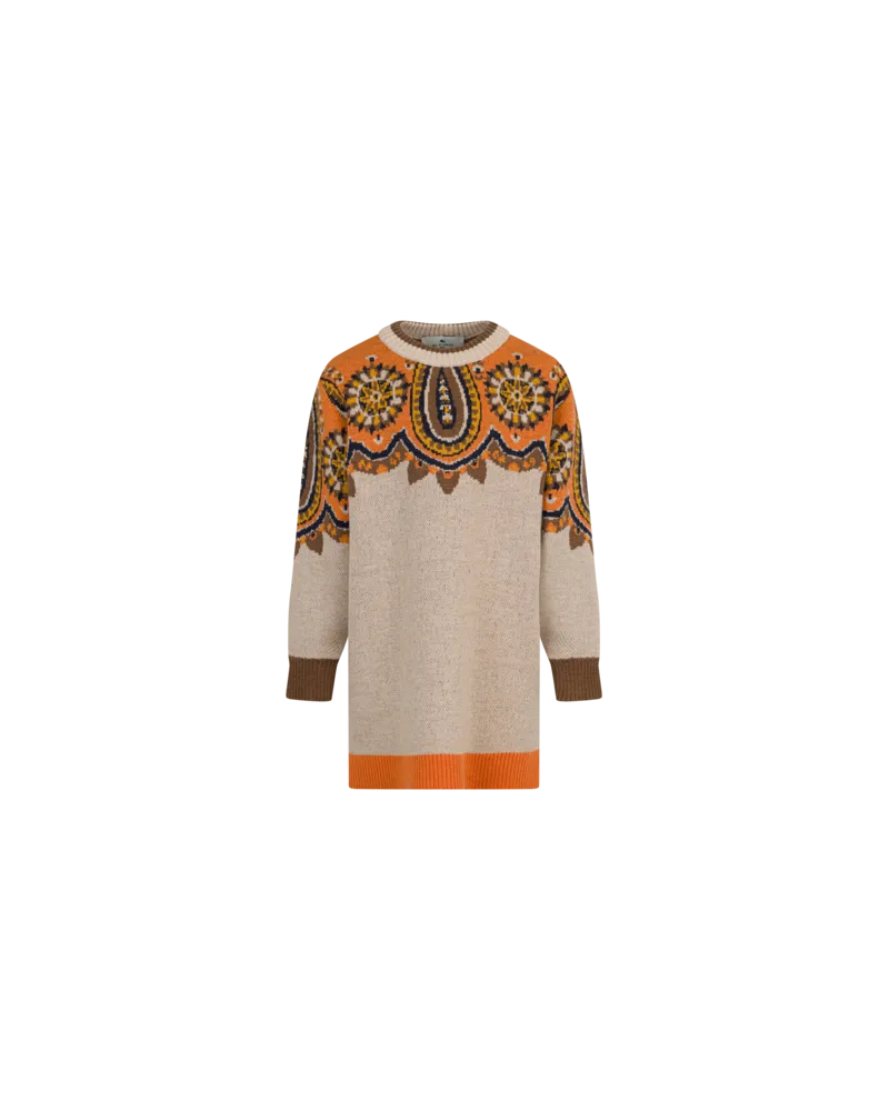 Etro Kleid Aus Wolle Mit Jacquardmotiv, Beige, Größe Beige