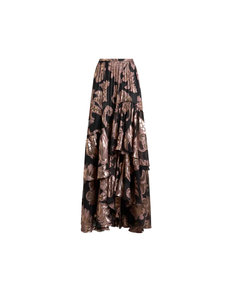 Etro Langer Rock Aus Jacquard-fil-coupé, Damen, Rosa, Größe Rosa