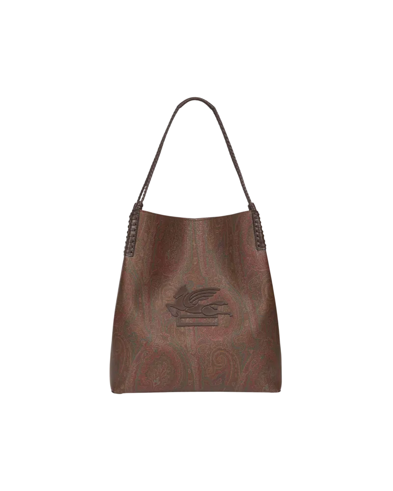 Etro Shopping-tasche Libra Maxi Mit Arnicamuster, Damen, Braun Braun