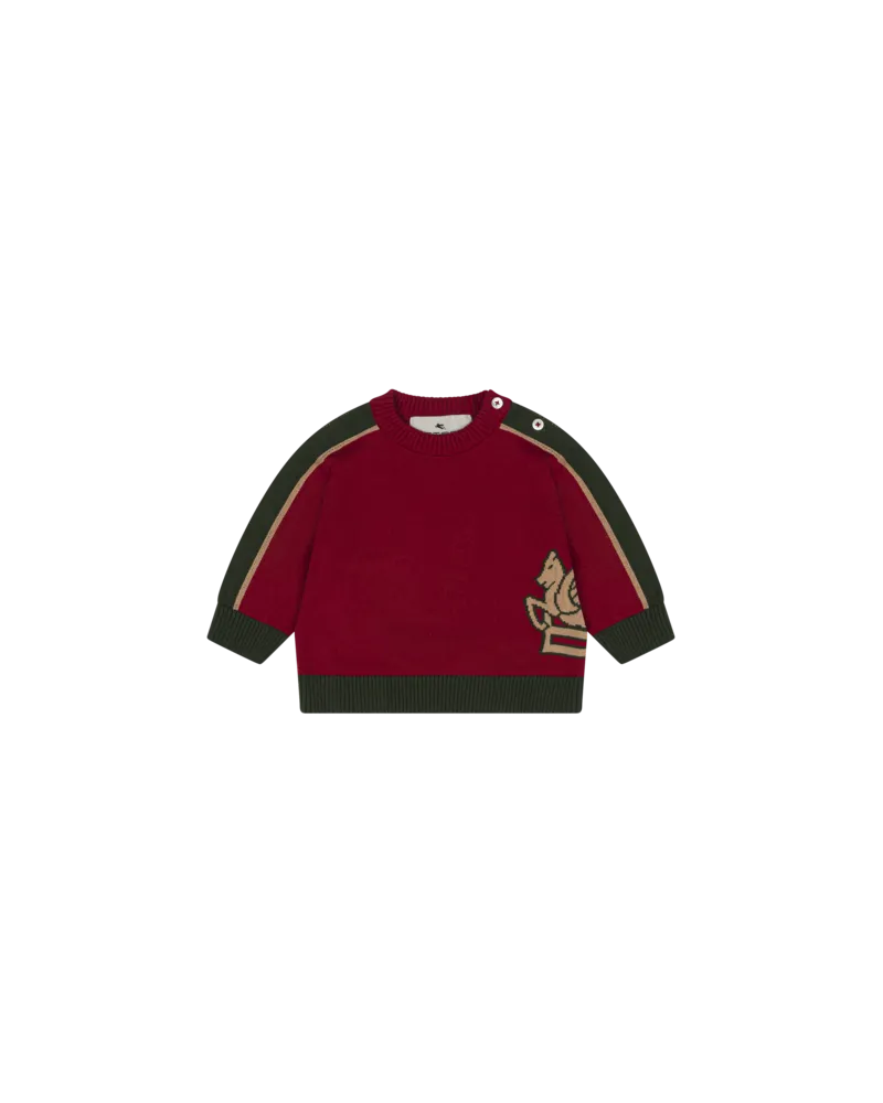 Etro Wollpullover Mit Eingearbeitetem Pegaso, Rot, Größe Rot
