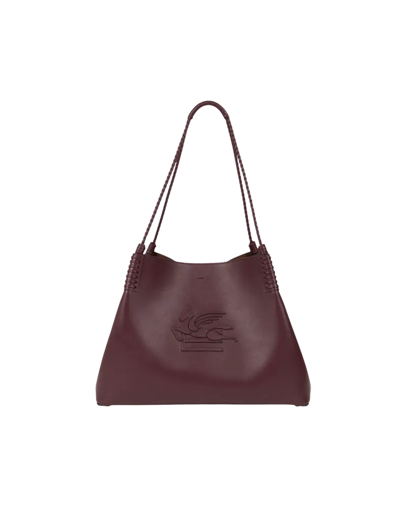 Etro Shoppingtasche Libra Mittelgross Aus Leder, Damen, Bordeaux Bordeaux