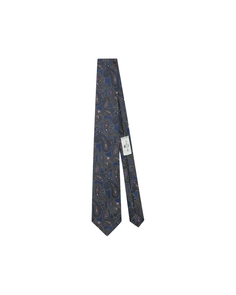 Etro Krawatte Aus Seidenjacquard Mit Paisleymuster, Herren, Multicolor Multicolor