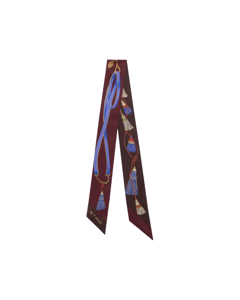 Etro Paisleyina Aus Seide Mit Charm-motiv, Damen, Braun Braun