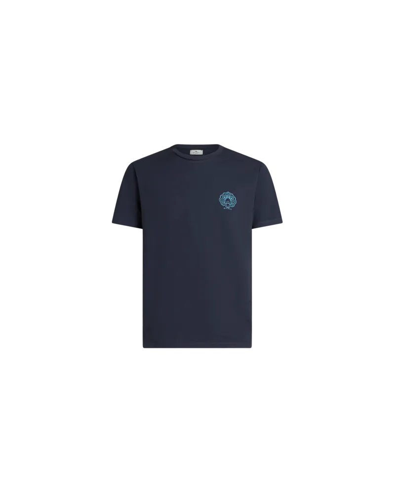 Etro T-shirt Aus Baumwolle Mit Logo, Navyblau, Größe Navyblau