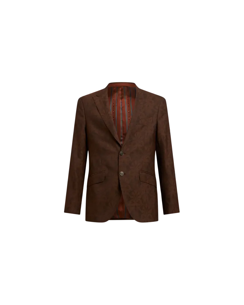 Etro Blazer Aus Wolljacquard, Herren, Braun Braun