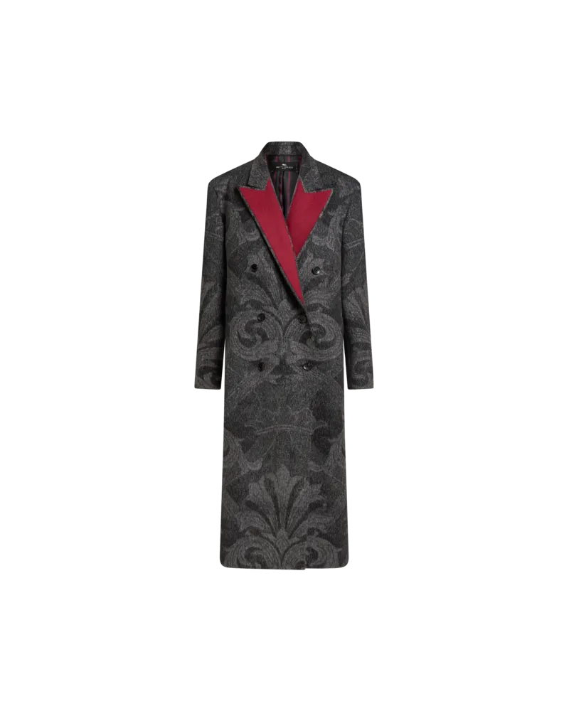Etro Jacquard-wollmantel, Herren, Grau