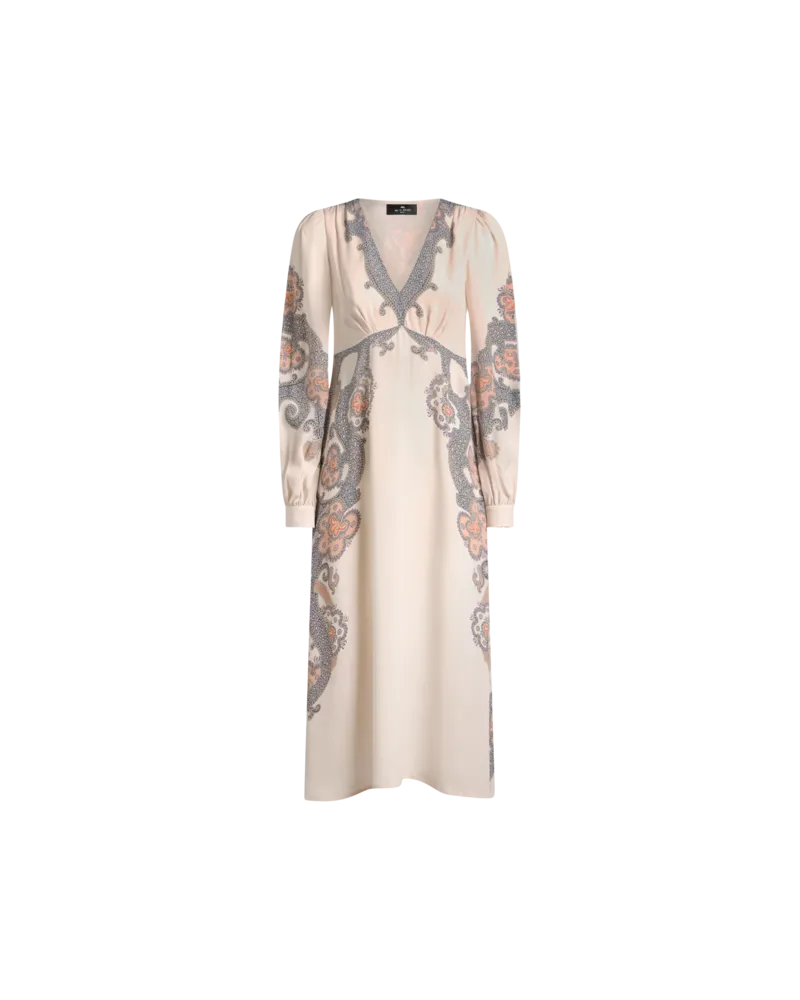 Etro Midikleid Year Of Snake, Damen, Weiß, Größe Weiß