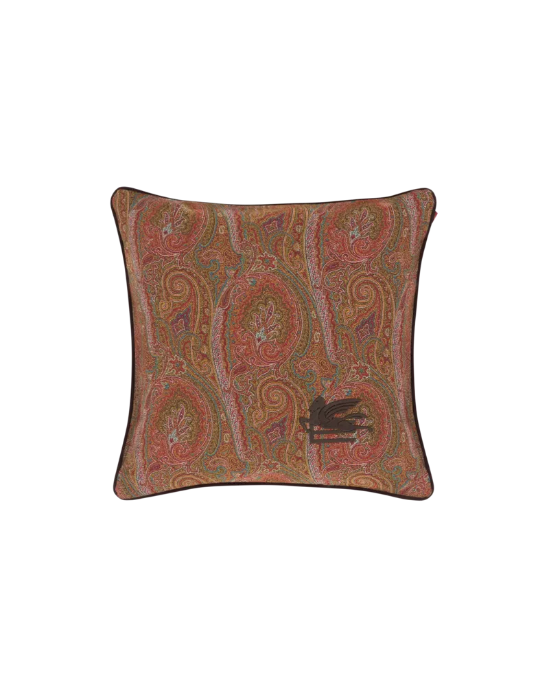 Etro Kissen Aus Samt Und Leder Mit Arnica-motiv, Braun Braun