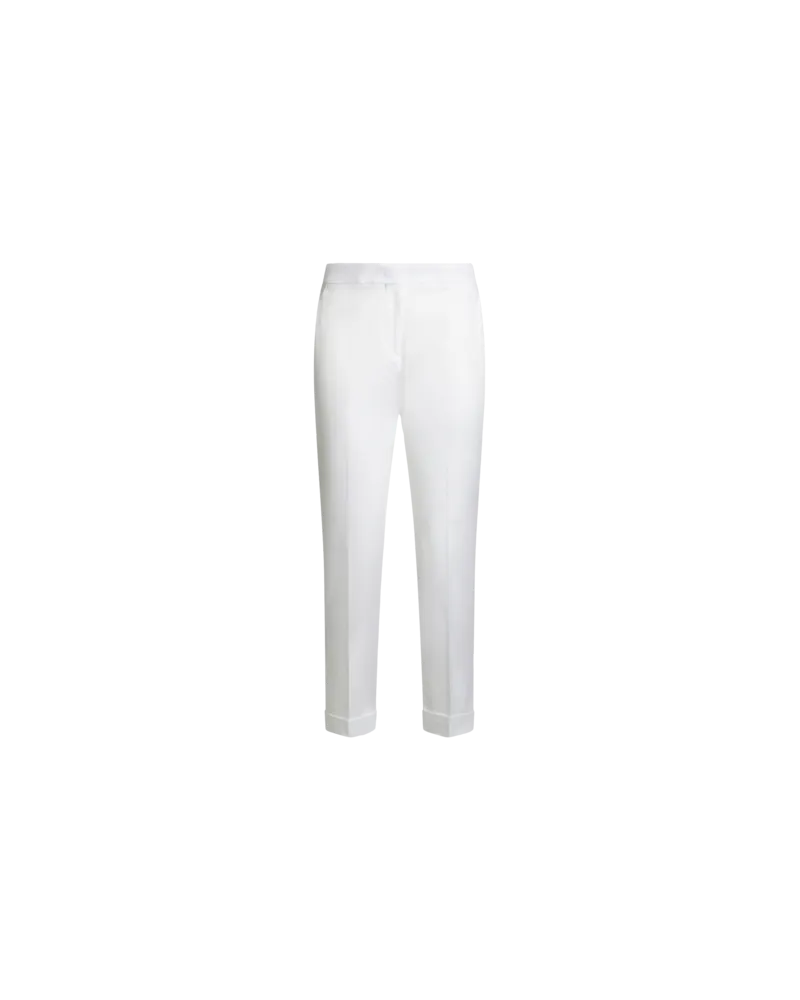 Etro Cropped Hose Aus Stretch-baumwolle, Damen, Weiß, Größe Weiß