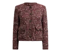 Jacke Aus Tweed Aus Baumwolle, Damen, Bordeaux, Größe
