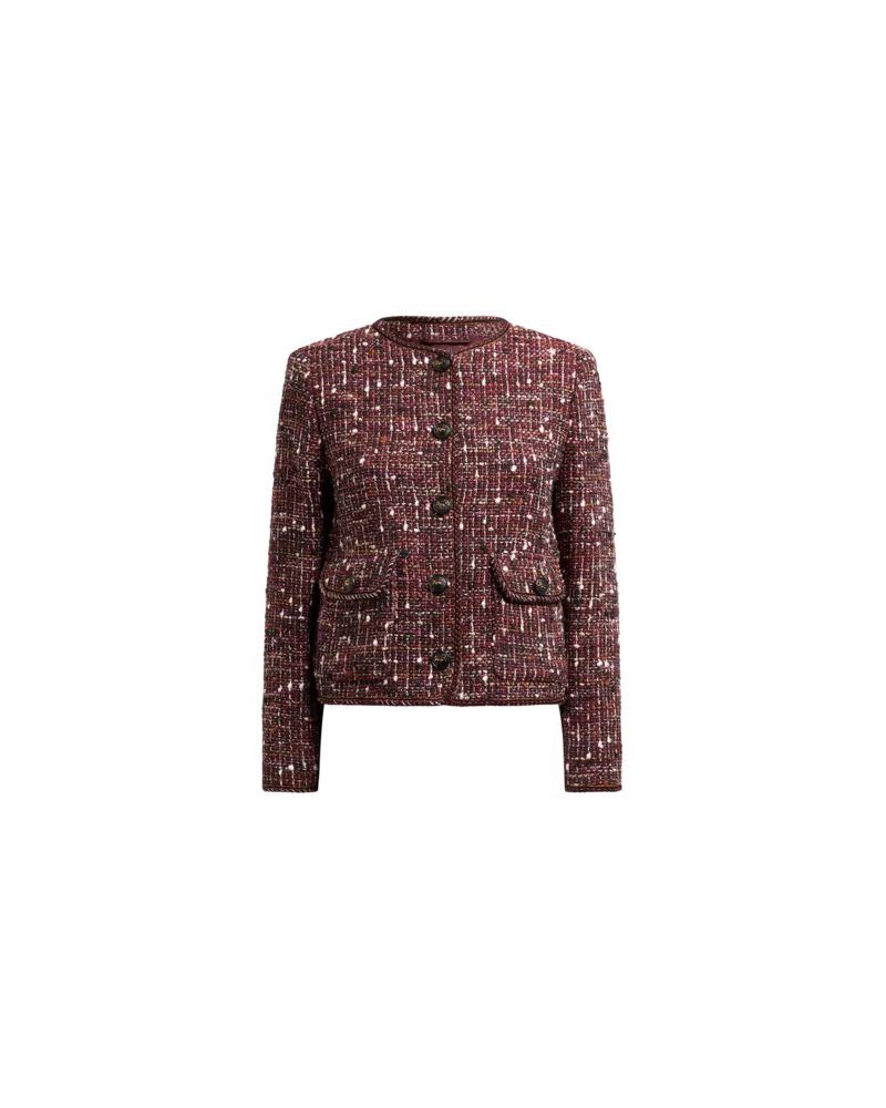 Etro Jacke Aus Tweed Aus Baumwolle, Damen, Bordeaux, Größe Bordeaux