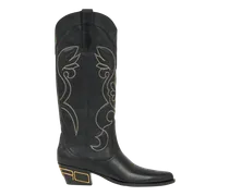 Westernstiefel Aus Leder, Damen, Schwarz, Größe