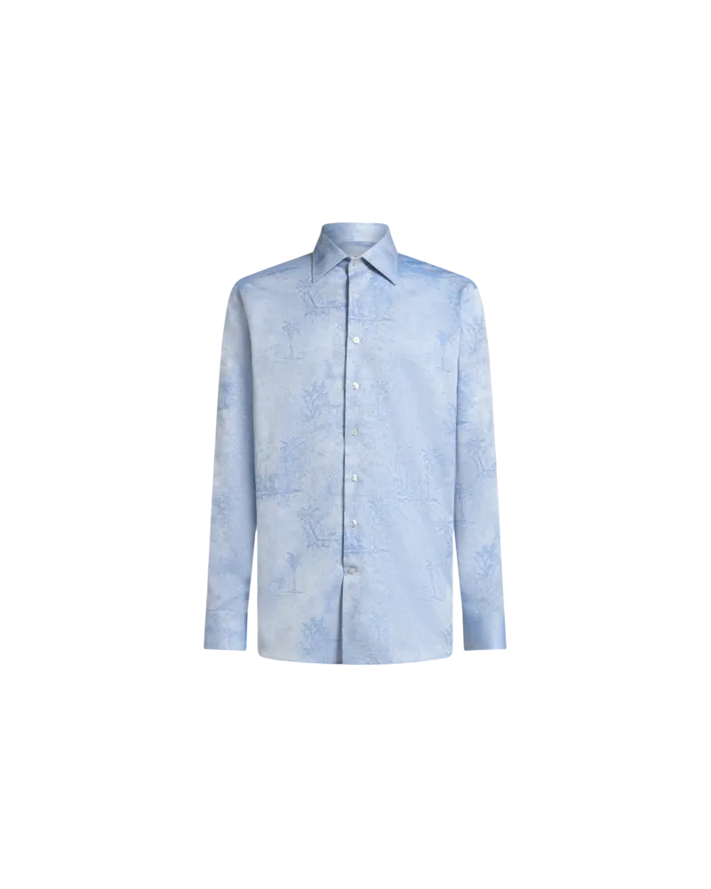 Etro Jacquardhemd Mit Safarimuster, Herren, Hellblau, Größe Hellblau