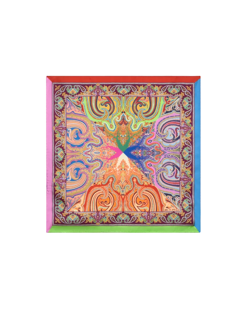 Etro Einstecktuch Aus Seidentwill Mit Motiv, Herren, Multicolor Multicolor