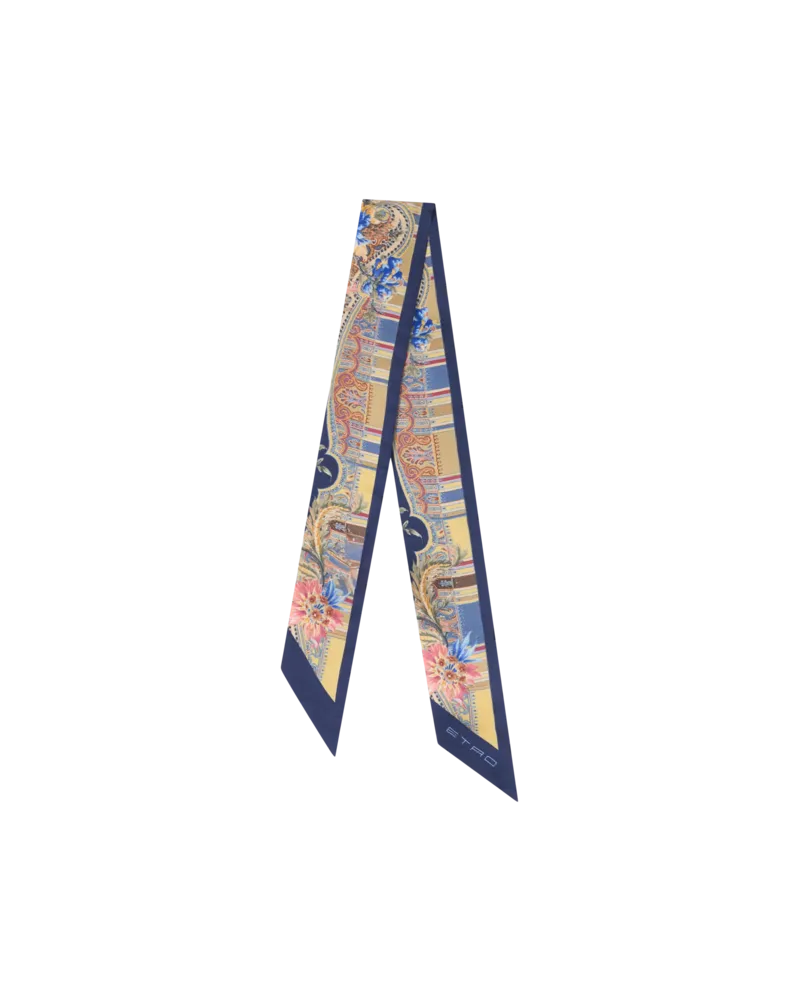 Etro Paisleyna Aus Seidentwill Mit Paisley-motiv, Damen, Blau Blau