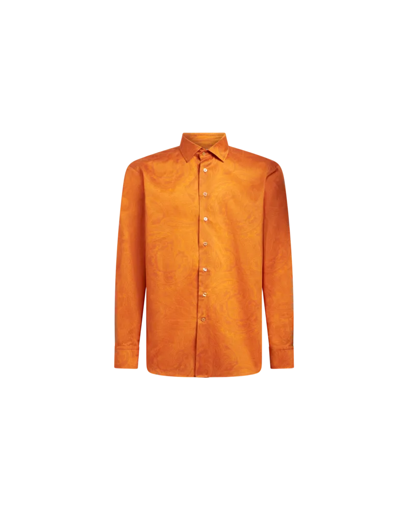 Etro Hemd Aus Baumwolle Mit Paisleymuster, Herren, Orange, Größe Orange