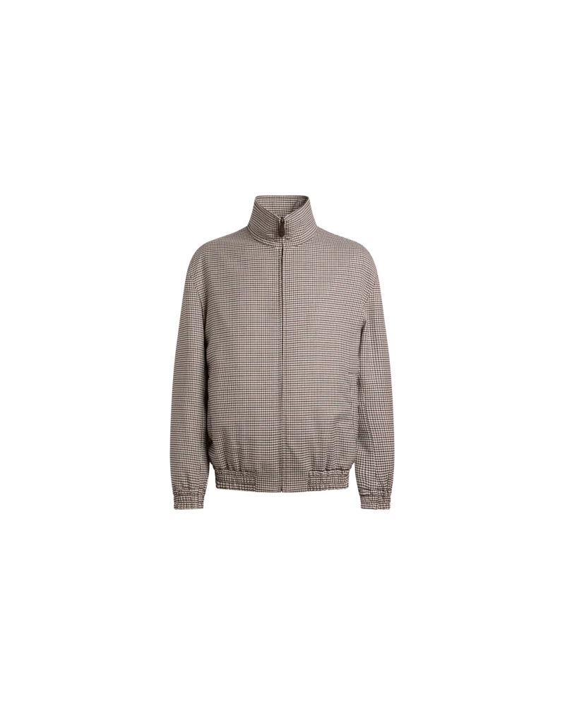 Etro Jacke Mit Hohem Kragen Aus Stretchwolle Mit Vichy-muster, Herren, Beige, Größe Beige