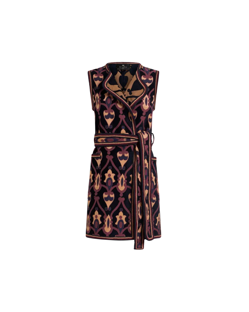 Etro Wendbare Lange Weste Aus Jacquard-chenille, Damen, Multicolor, Größe Multicolor