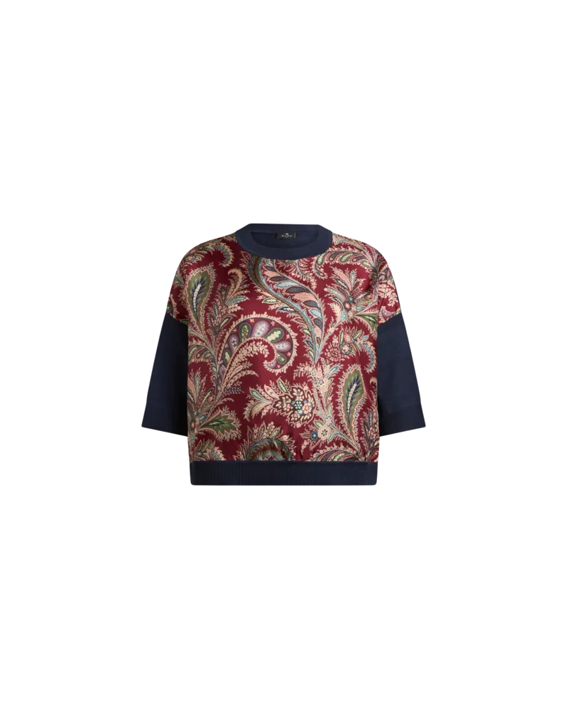 Etro T-shirt Mit Einsatz Mit Floralem Paisleymuster, Damen, Bordeaux, Größe Bordeaux