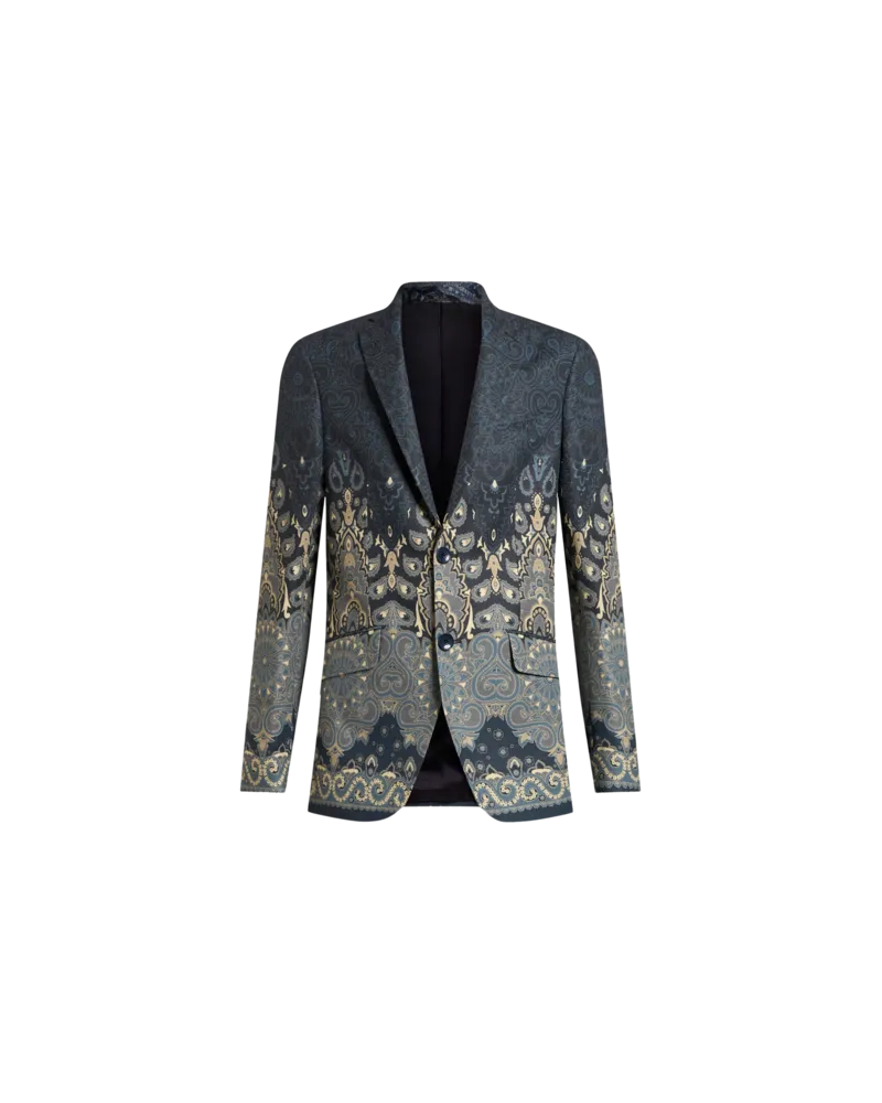 Etro Blazer Aus Einer Leinen-baumwoll-mischung, Herren, Navyblau, Größe Navyblau